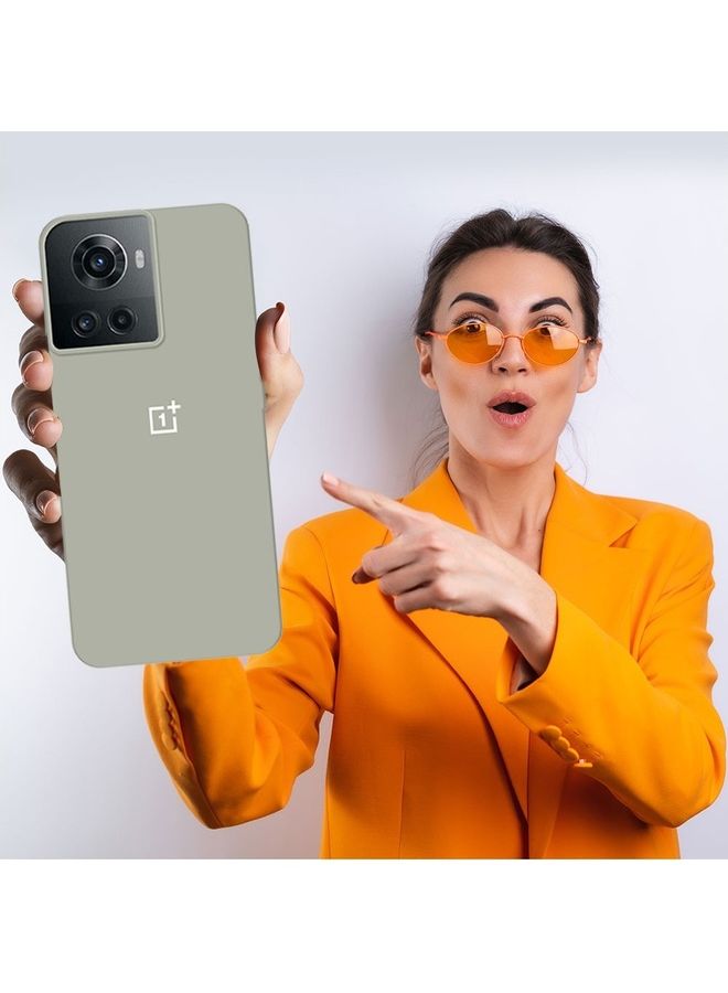 MARGOUN OnePlus 10R Silicone Case Liquid Gel Soft Ultra Slim Shockproof Back Cover Full Body Protection 6.7 inch Grey - Image 5