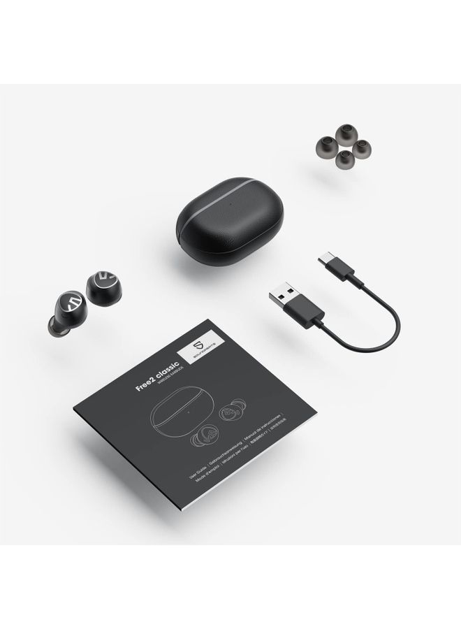 SoundPEATS - Free2 Classic Wireless In-Ear Earbuds With Charging Case Black - Image 1
