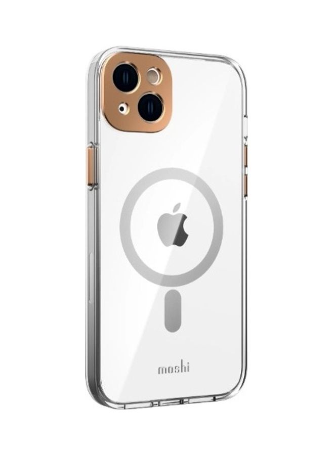 موشي غطاء حماية آي جليز مقاس 6.7 بوصة مع شحن ماج سيف وغطاء للكاميرا لهاتف أبل آيفون 14 بلس ذهبي كغروب الشمس - Image 1