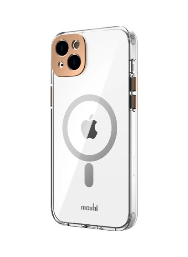 موشي غطاء حماية آي جليز مقاس 6.7 بوصة مع شحن ماج سيف وغطاء للكاميرا لهاتف أبل آيفون 14 بلس ذهبي كغروب الشمس - Image 2