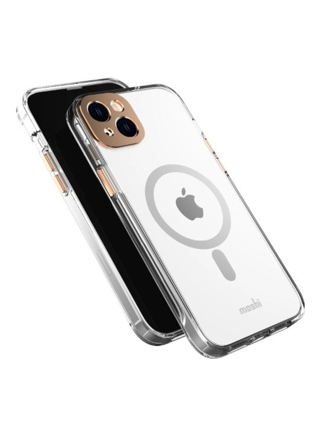 موشي غطاء حماية آي جليز مقاس 6.7 بوصة مع شحن ماج سيف وغطاء للكاميرا لهاتف أبل آيفون 14 بلس ذهبي كغروب الشمس - Image 3