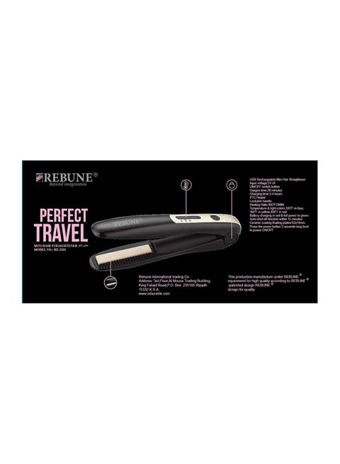 Perfect Travel Hair Straightener Pink/Black/White