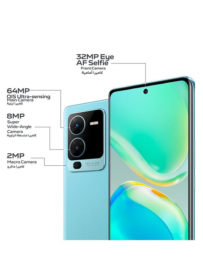 vivo - V25 Pro 5G Dual SIM 12GB RAM 256GB, Surfing Blue with TWS Air Earbud - Image 1