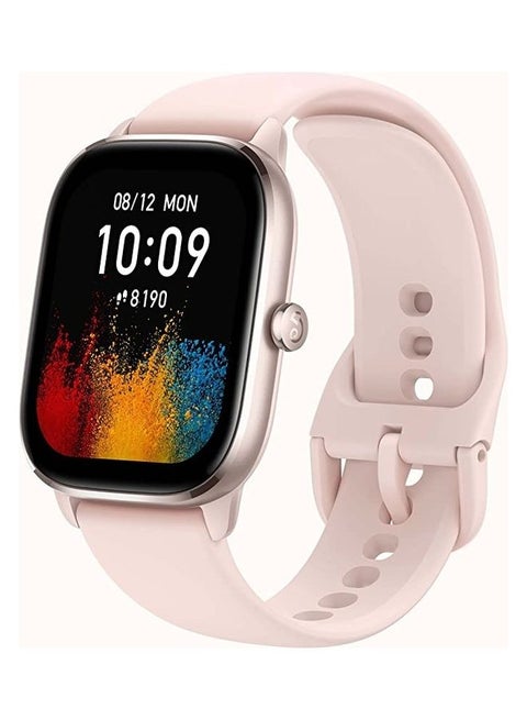 GTS 4 Mini Smart Watch, Alexa Built-in, GPS, Fitness Tracker, Heart Rate Blood Oxygen Monitor, Android Phone iPhone Compatible Flamingo Pink