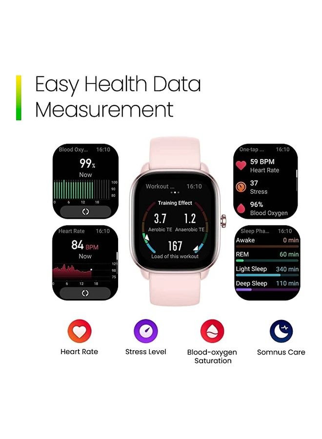 Amazfit - GTS 4 Mini Smart Watch, Alexa Built-in, GPS, Fitness Tracker, Heart Rate Blood Oxygen Monitor, Android Phone iPhone Compatible Flamingo Pink - Image 1