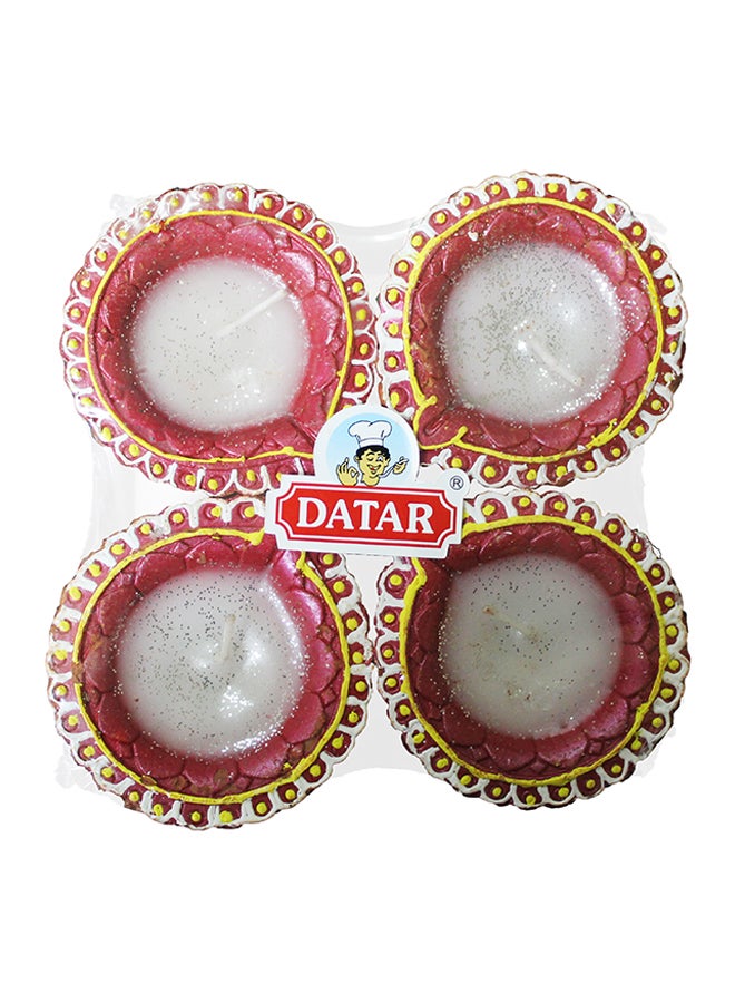 Datar - Fancy Waxed Diya Set Multicolor 4 Pieces Multicolour 15cm - Image 1