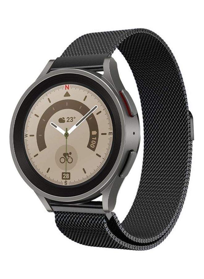 MARGOUN - Samsung Galaxy Watch 5 / Galaxy Watch 5 Pro Band Milanese Stainless Steel Strap 20mm Compatible with Galaxy Watch5 (44mm/40mm) Galaxy Watch5 Pro (45mm) Black - Image 1