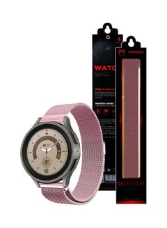 MARGOUN Samsung Galaxy Watch 5 / Galaxy Watch 5 Pro Band Milanese Stainless Steel Strap 20mm Compatible with Galaxy Watch5 (44mm/40mm) Galaxy Watch5 Pro (45mm) Rose Pink  - Image 3