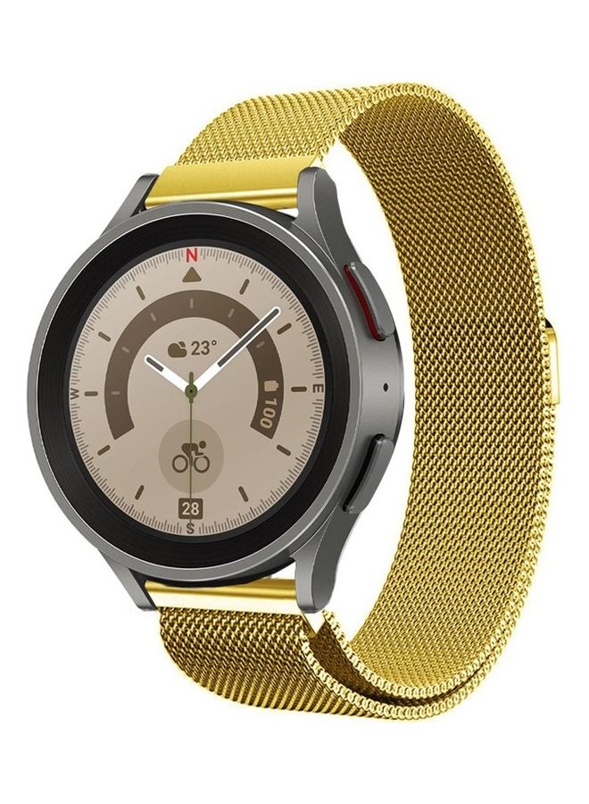 MARGOUN - Samsung Galaxy Watch 5 / Galaxy Watch 5 Pro Band Milanese Stainless Steel Strap 20mm Compatible with Galaxy Watch5 (44mm/40mm) Galaxy Watch5 Pro (45mm) Gold - Image 1