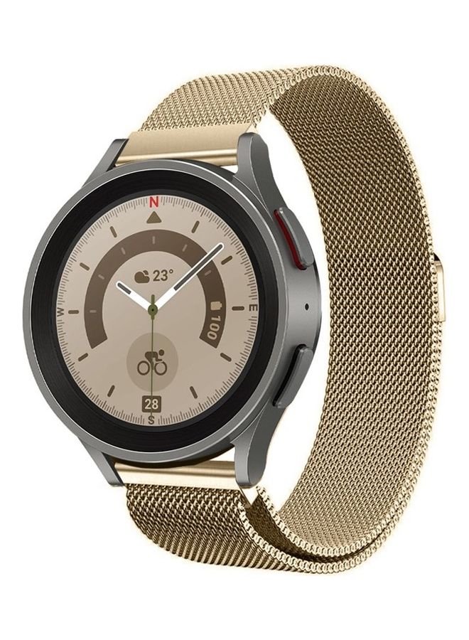 MARGOUN - Samsung Galaxy Watch 5 / Galaxy Watch 5 Pro Band Milanese Stainless Steel Strap 20mm Compatible with Galaxy Watch5 (44mm/40mm) Galaxy Watch5 Pro (45mm) Vintage Gold - Image 1
