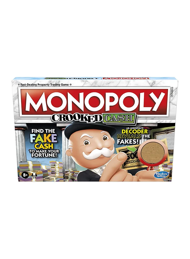 Monopoly Crooked Cash Board Game For Families And Kids Ages 8 And Up, Includes Mr. Monopoly Decoder To Find Fakes, Game For 2-6 Players Hasbro Games For Adults And Teens Indoor Home Game