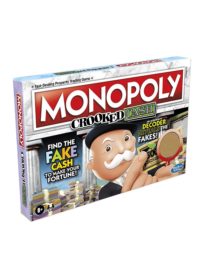 Monopoly Crooked Cash Board Game For Families And Kids Ages 8 And Up, Includes Mr. Monopoly Decoder To Find Fakes, Game For 2-6 Players Hasbro Games For Adults And Teens Indoor Home Game
