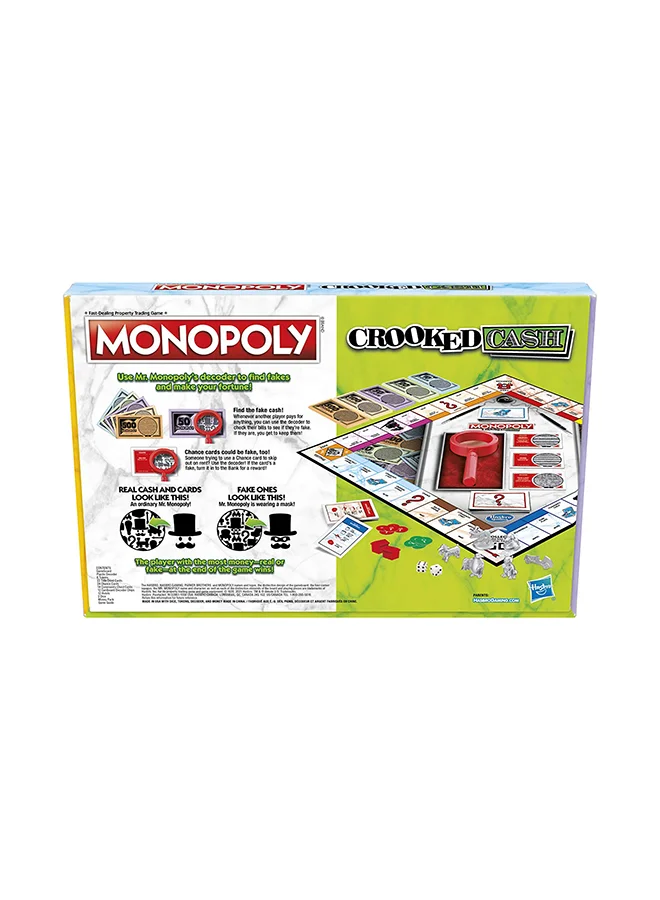 Monopoly Crooked Cash Board Game For Families And Kids Ages 8 And Up, Includes Mr. Monopoly Decoder To Find Fakes, Game For 2-6 Players Hasbro Games For Adults And Teens Indoor Home Game