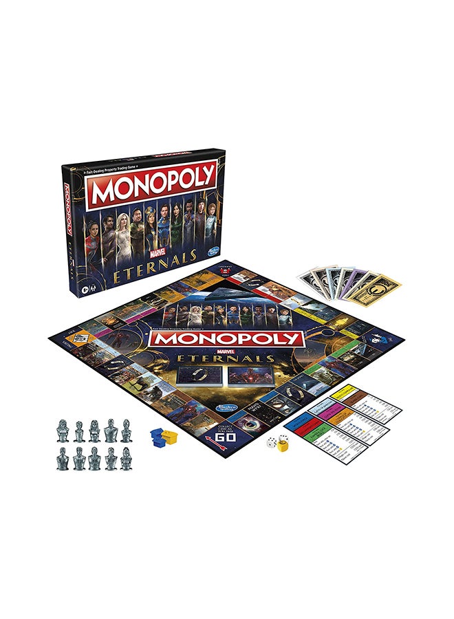 Monopoly Marvel Studios Eternals Edition Hasbro Board Game for Marvel Fans, Game for 2-6 Players, Kids Ages 8 and Up For Adults And Teens Indoor Home Game  - Image 1