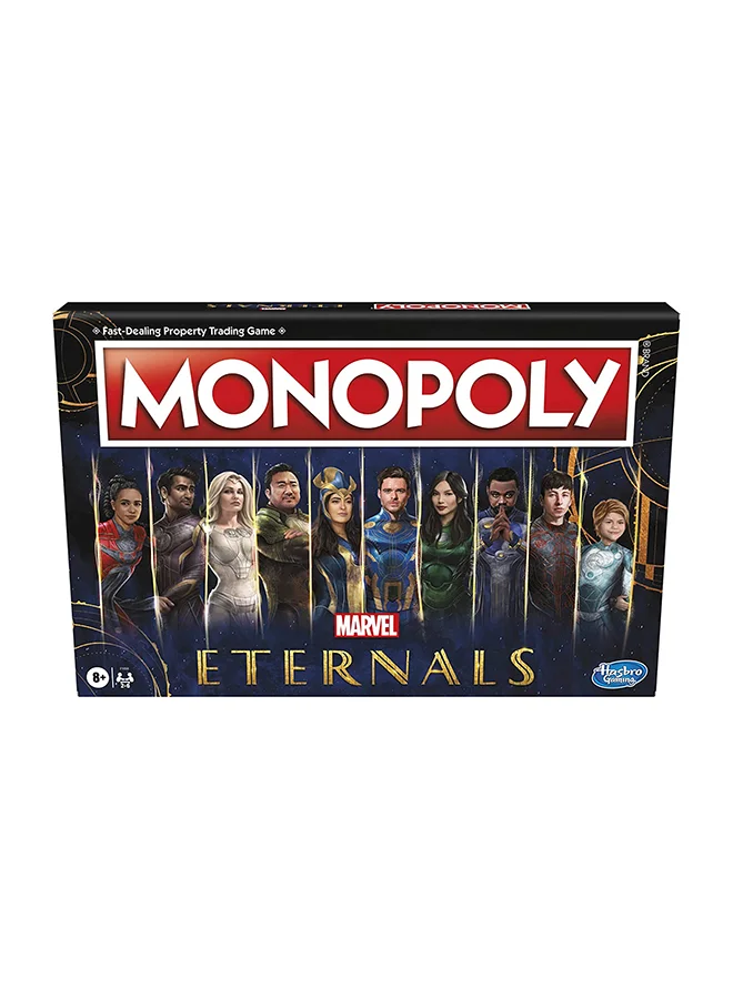 مونوبولي Marvel Studios Eternals Edition Hasbro Board Game for Marvel Fans, Game for 2-6 Players, Kids Ages 8 and Up For Adults And Teens Indoor Home Game