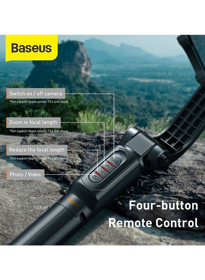 Baseus - Lovely Bluetooth Folding 3 in 1 Wireless Selfie Stick Handheld Remote Extendable Mini Tripod Selfie Stick for iPhone 14/14 Pro/13/12/11 and many more Black - Image 1