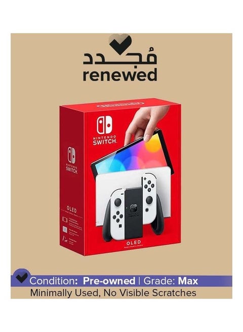 Renewed - Switch OLED (2021) Model - Black & White Joy Con