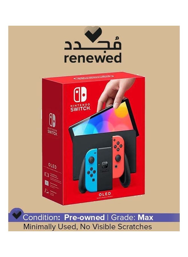نينتندو تم تجديده - موديل Switch OLED (2021) - Joy Con باللونين الأحمر والأزرق  - Image 1