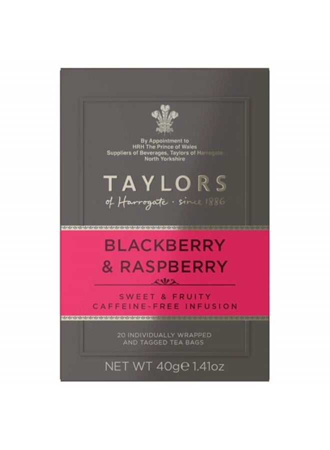 Taylors Of Harrogate Blackberry & Raspberry Infusion Tea 40 gmLiters Pack of 20