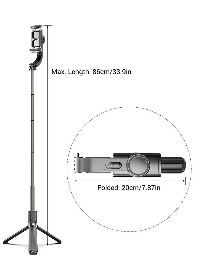 Generic - 3-In-1 Gimbal Stabilizer Tripod With Remote Shutter Black - Image 1