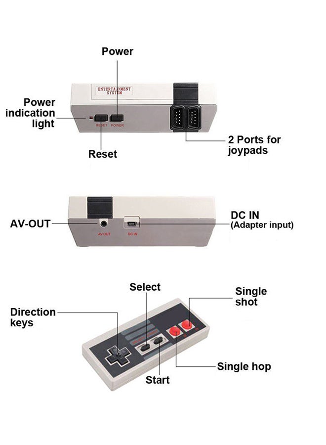 Generic - Mini TV 8 Bit Retro Built-In 620/500 Handheld Game Console - Image 1