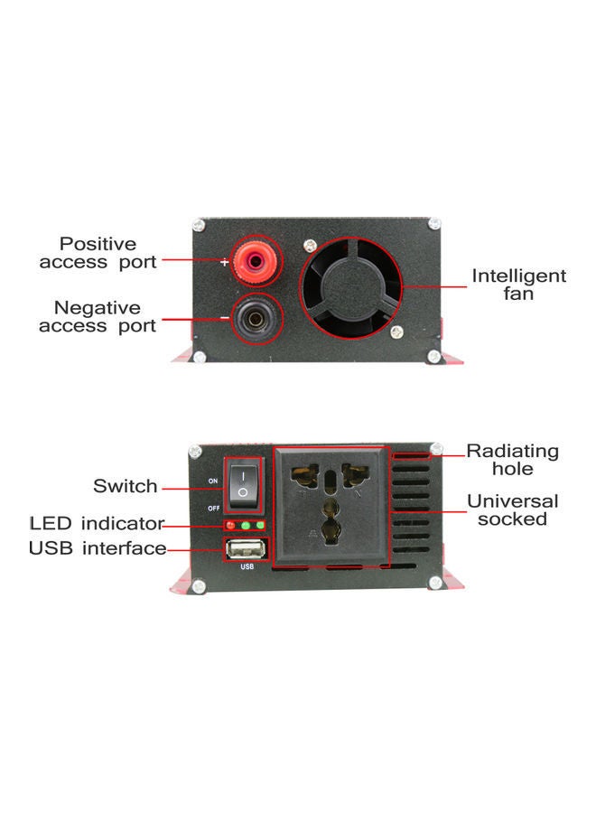 Generic Voltage Converter 1000W 2000W 12V 240V Inverter USB Power Inverter with 1 Socket and LCD Display  - Image 3