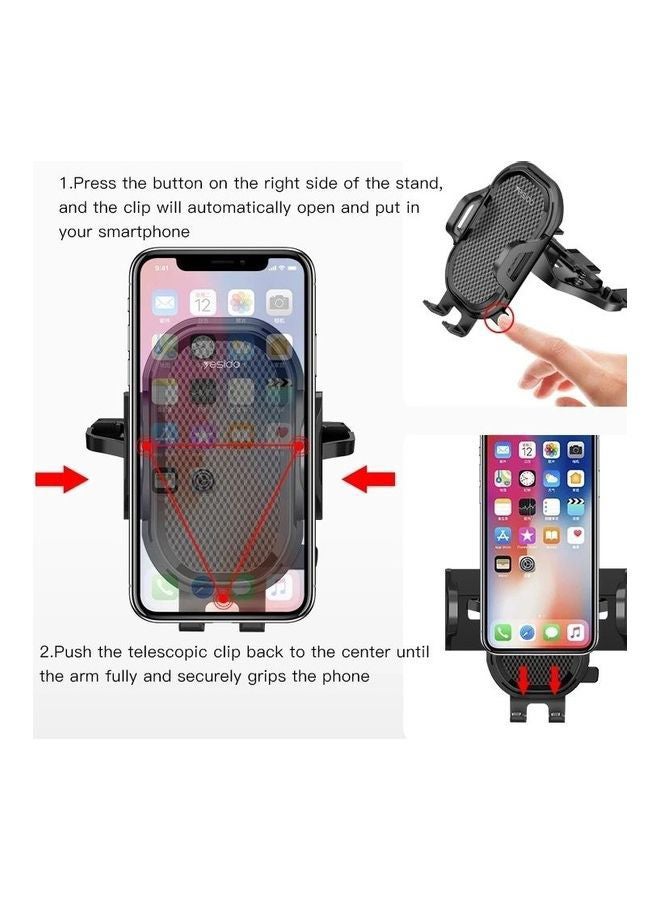 Yesido - Car Phone Holder With Air Vent Clips Black - Image 1
