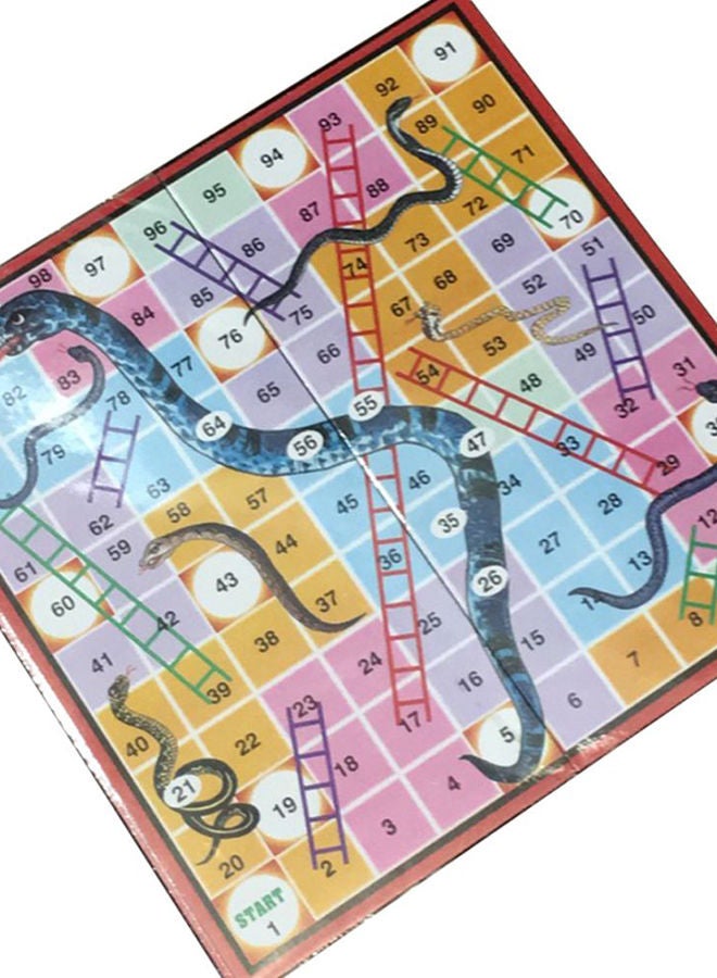 LUDO - 2-In-1 Snakes And Ladder Cum Ludo Plastic Foldable Colourful Board Games - Image 1