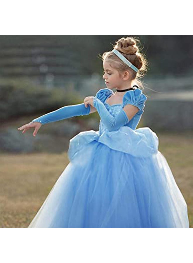 Beauenty Princess Cinderella Breathable Partywear Fancy Dress Cosplay Costume For Girls 120cm  - Image 4