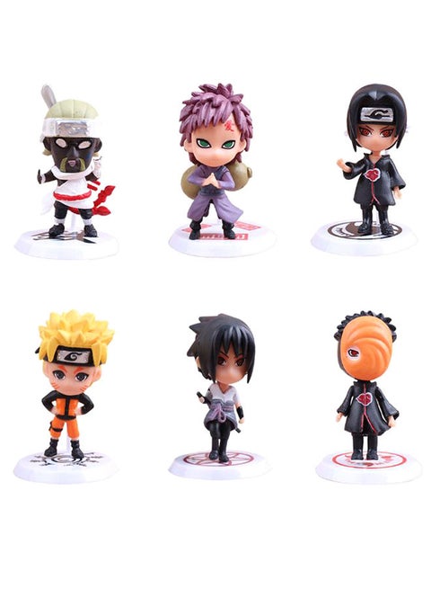 6-Piece Q-Version Naruto Shippuden Collectible Action Figure Model Toy Set For Kids