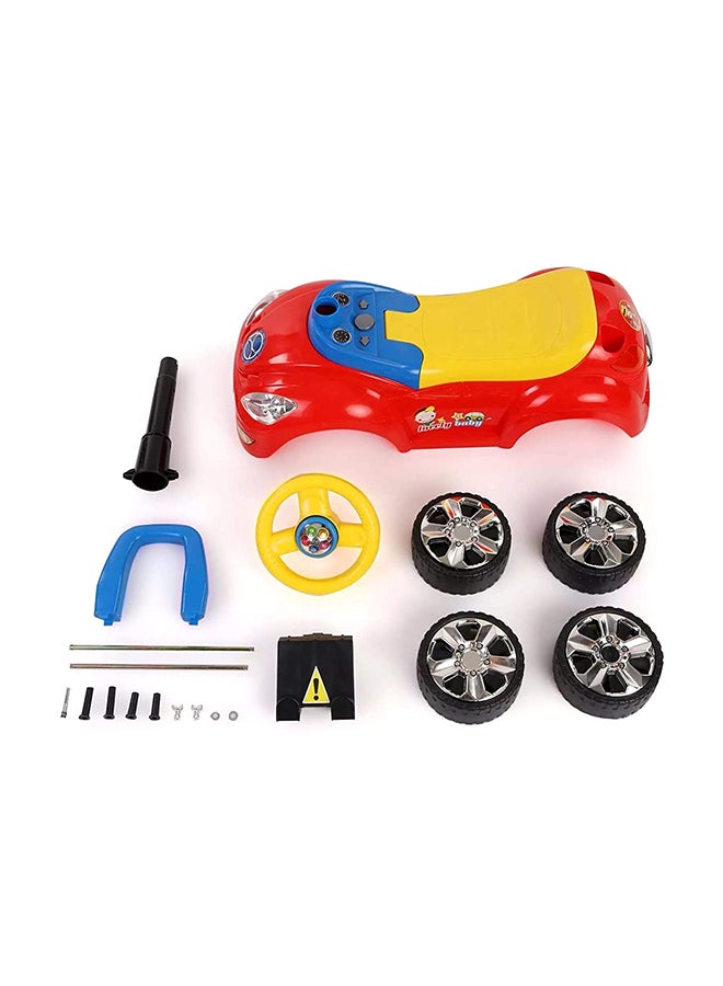 Music Cartoon Ride-On Car With Comfortable Seat And Backrest For Your Kids 65.5x21x28cm