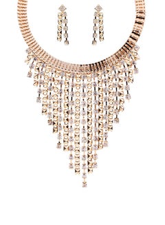 Rhinestone Studded Jewellery Set - v1663761907/N20686627A_2