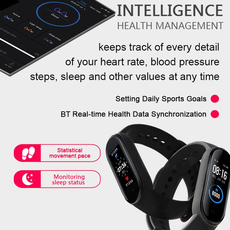 110.0 mAh M5 Intelligent Wristband Black - Image 3