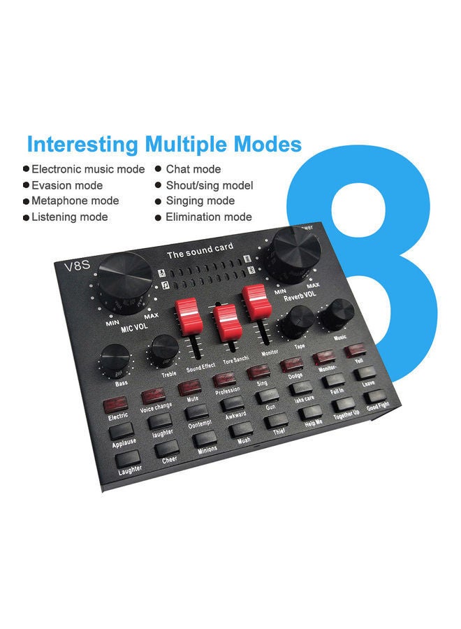 مجموعة معدات تسجيل صوتية BM800 متعددة الوظائف, لوحة صوت بث مباشر وميكروفون بلون (أحمر وفضي) - Image 4