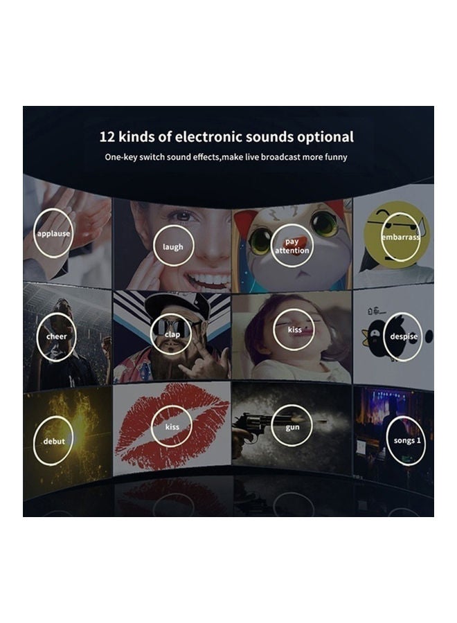 مجموعة معدات تسجيل صوتية BM800 متعددة الوظائف, لوحة صوت بث مباشر وميكروفون بلون (أحمر وفضي) - Image 5