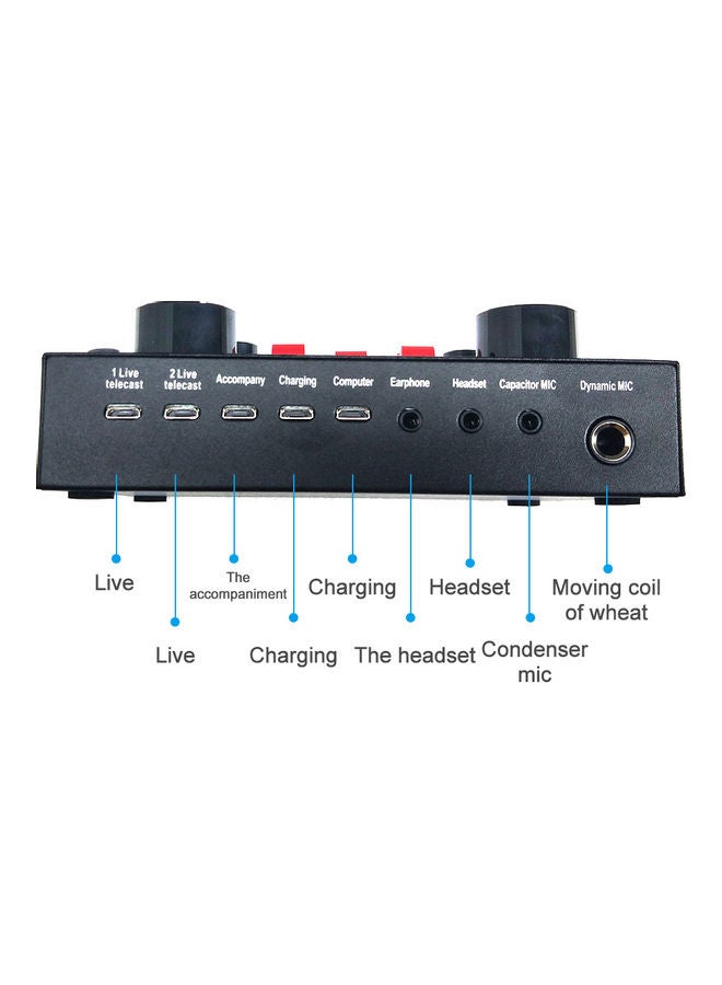 مجموعة معدات تسجيل صوتية BM800 متعددة الوظائف, لوحة صوت بث مباشر وميكروفون بلون (أحمر وفضي) - Image 2