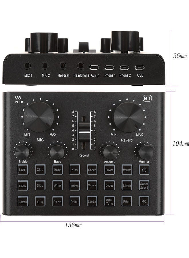 V8 Plus Sound Card Live Universal Internet Outdoor Live Broadcast Equipment