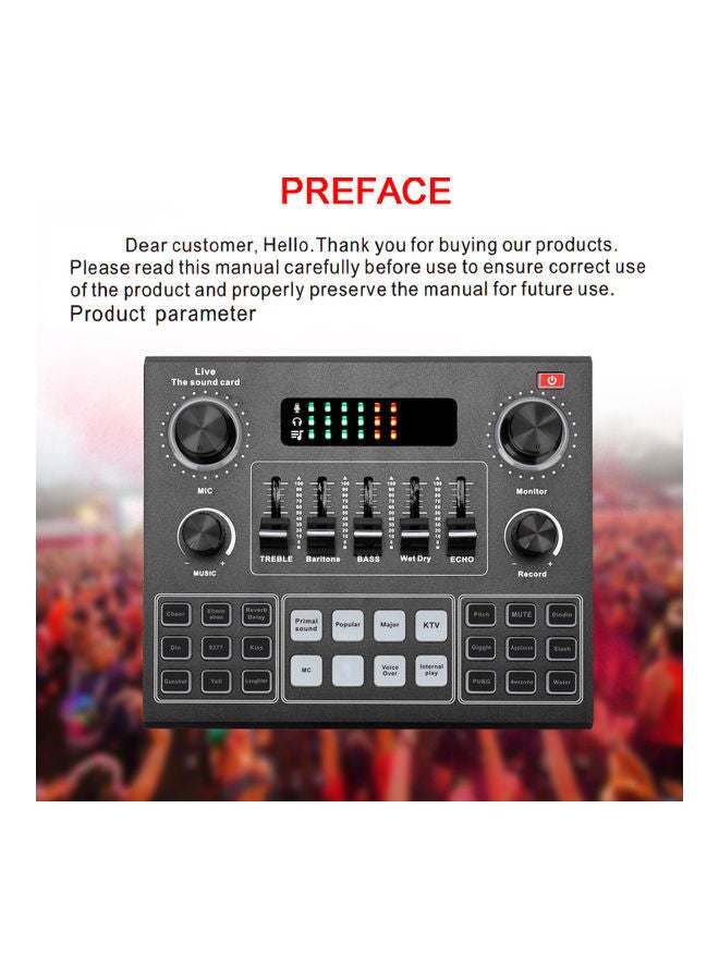 Generic - Sound Mixer Board For Live Streaming Voice Changer Sound Card With Multiple Sound Effects Audio Mixer - Image 1