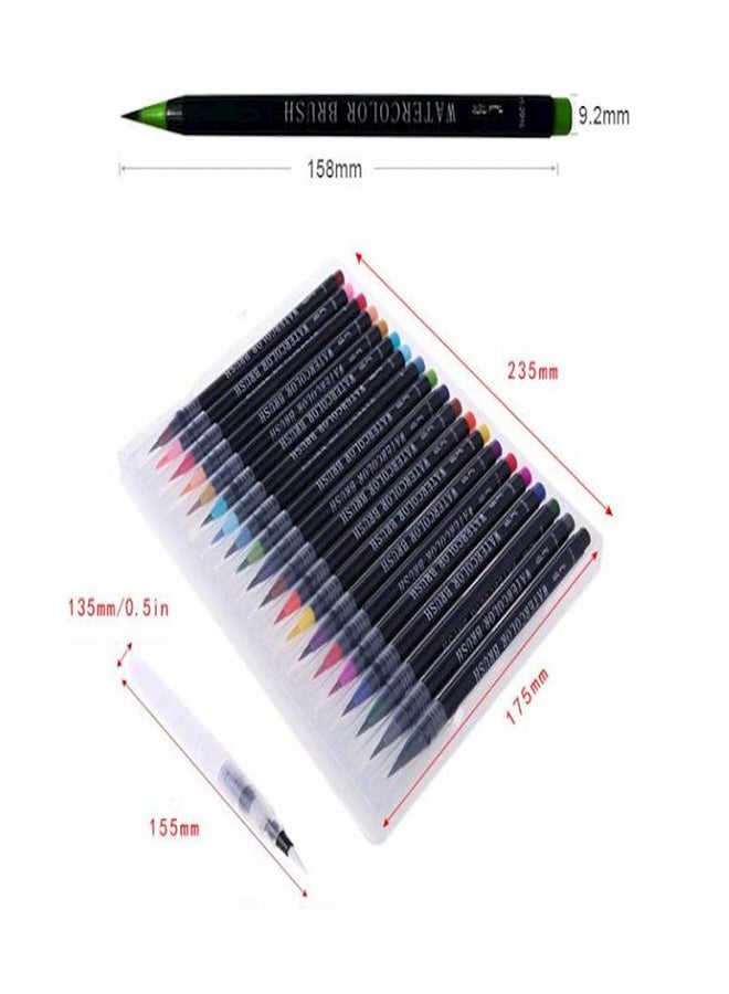 20-Piece Calligraphy Pen Soft Brush Marker Watercolour Multicolour - Image 4