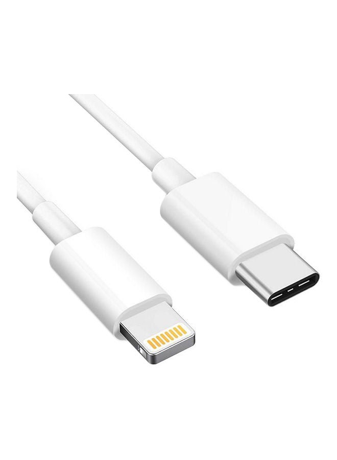 USB Type C To Lightning Data Charging Cable White