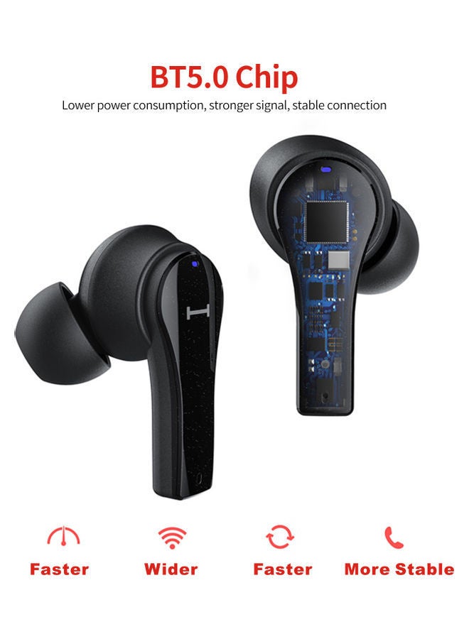 Lenovo - QT82 TWS Wireless BT Headphone Black - Image 1