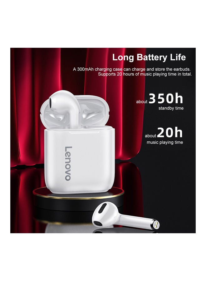 Lenovo - Bluetooth In-Ear Earphone With Charging Case White - Image 1