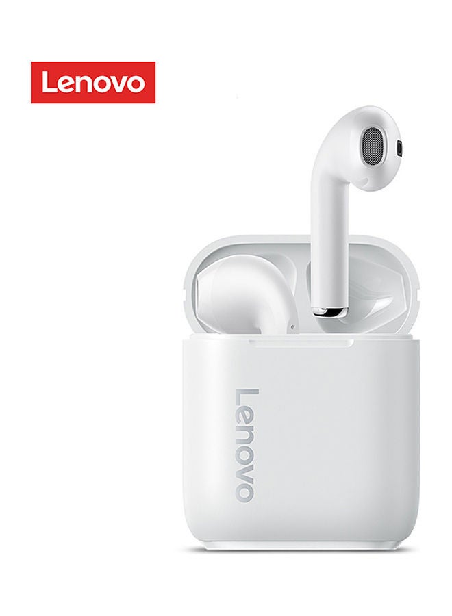 Lenovo - Bluetooth In-Ear Earphone With Charging Case White - Image 1
