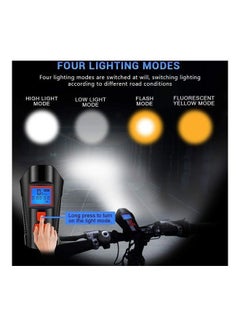 Rock Pow Bicycle Light Set With Horn And Speedometer USB Rechargeable LED Bike Headlight 15 x 10 x 8 cmcm 15 x 10 x 8 cmcm  - Image 2
