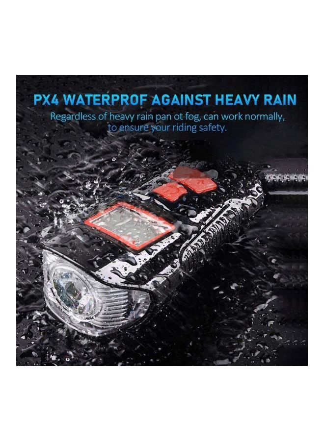 Rock Pow - Bicycle Light Set With Horn And Speedometer USB Rechargeable LED Bike Headlight 15 x 10 x 8 cmcm 15 x 10 x 8 cmcm - Image 1