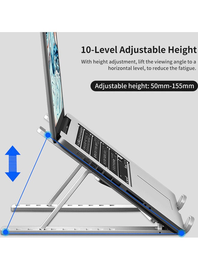 Ultra-thin Adjustable Height Foldable Computer Holder for Laptop Tablet PC White