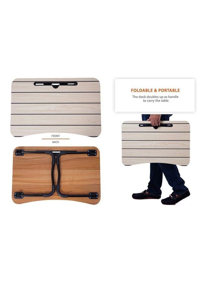 Generic Foldable Laptop Table Striped Beige 60x40x28cm  - Image 4