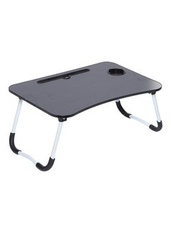 Generic Portable Folding Laptop Table With iPad And Cup Holder 60x40x30 Black  - Image 1
