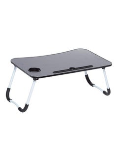Generic Portable Folding Laptop Table With iPad And Cup Holder 60x40x30 Black  - Image 2