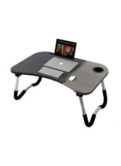 Generic Portable Folding Laptop Table With iPad And Cup Holder 60x40x30 Black  - Image 4